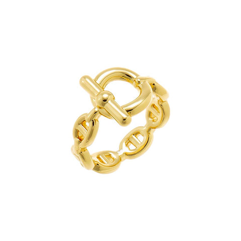 Bold Toggle Chain Link Ring – Adina Eden