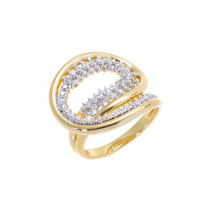 Pavé Crossover Statement Ring