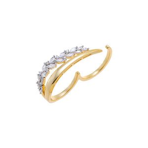 CZ Clustered Double Statement Ring