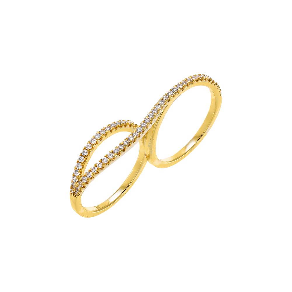 Gold / 6 Pavé Infinity Double Ring - Adina Eden's Jewels