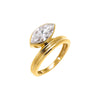 14K Gold / 6 Lab Grown Diamond Marquise Elevated Pave Band Ring 14K - Adina Eden's Jewels