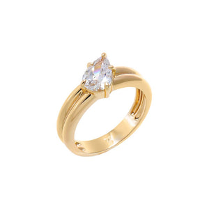 Gold / 6 CZ Pear Double Row Etenrity Ring - Adina Eden's Jewels