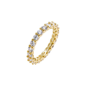 Gold / 5 Moissanite Dainty Eternity Band - Adina Eden's Jewels