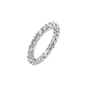 Silver / 5 Moissanite Dainty Eternity Band - Adina Eden's Jewels