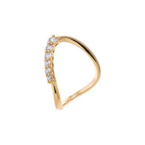 Gold / 6 CZ Graduated Swirl Ring - Adina Eden's Jewels