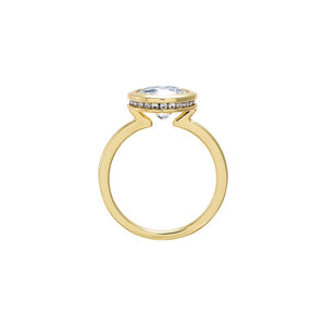 Moissanite Round Solitaire Thin Band Ring - Adina Eden's Jewels