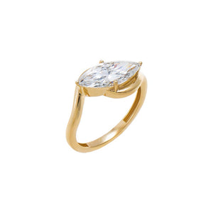 Lab Grown Diamond Marquise Encased Pinky Ring 14K