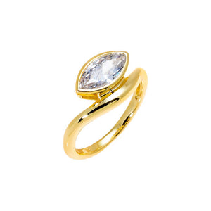 CZ Marquise Swirled Pinky Ring