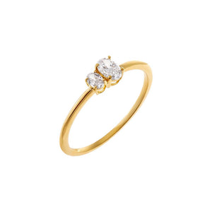 Gold / 6 Lab Grown Diamond Double Oval Ring - Adina Eden's Jewels