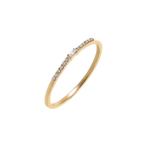 Diamond Emerald Accent Stacker Ring 14K