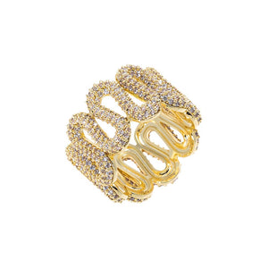 Pave Swirled Zig Zag Ring