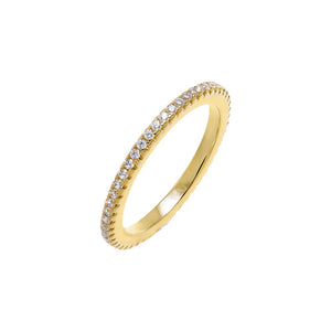 Gold / 5 Micro Pavé Thin Eternity Band - Adina Eden's Jewels