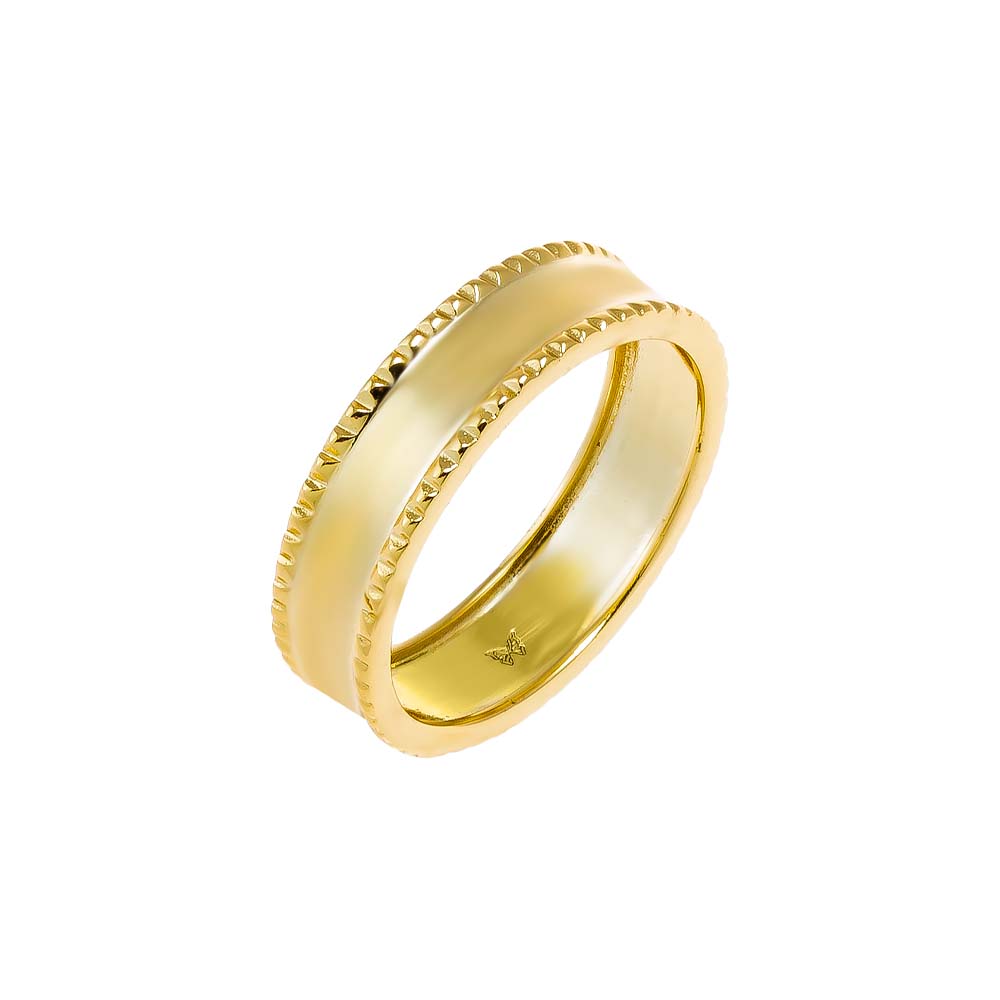 Gold / 6 Solid Spiked Wide Band Ring - Adina Eden's Jewels