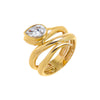 14K Gold / 6 Lab Grown Diamond Pear Snaker Wrap Ring 14K - Adina Eden's Jewels