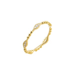 Pavé Beaded Marquise Ring