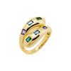 Gold / 7 Colored Scattered Baguette Wrap Ring - Adina Eden's Jewels