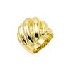 Gold / 7 Solid Wide Ridged Band Ring - Adina Eden's Jewels