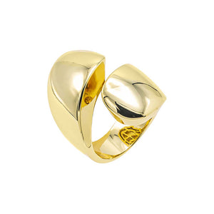 Gold / 8 Solid Wide Graduated Wrap Ring - Adina Eden's Jewels
