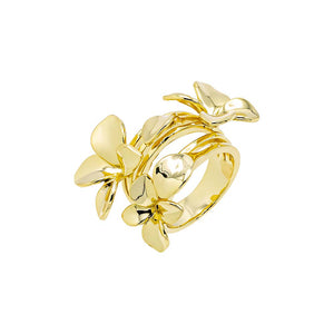Gold / 7 Solid Multi Flower Fancy Ring - Adina Eden's Jewels