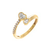 Lab Grown Diamond Bezel Heart Claw Ring 14K