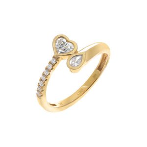 Lab Grown Diamond Bezel Heart Claw Ring 14K