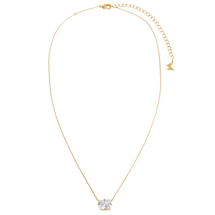  CZ Emerald Shape Pendant Necklace - Adina Eden's Jewels
