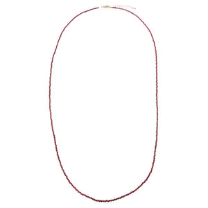 Burgundy Beaded Chain Necklace 36"