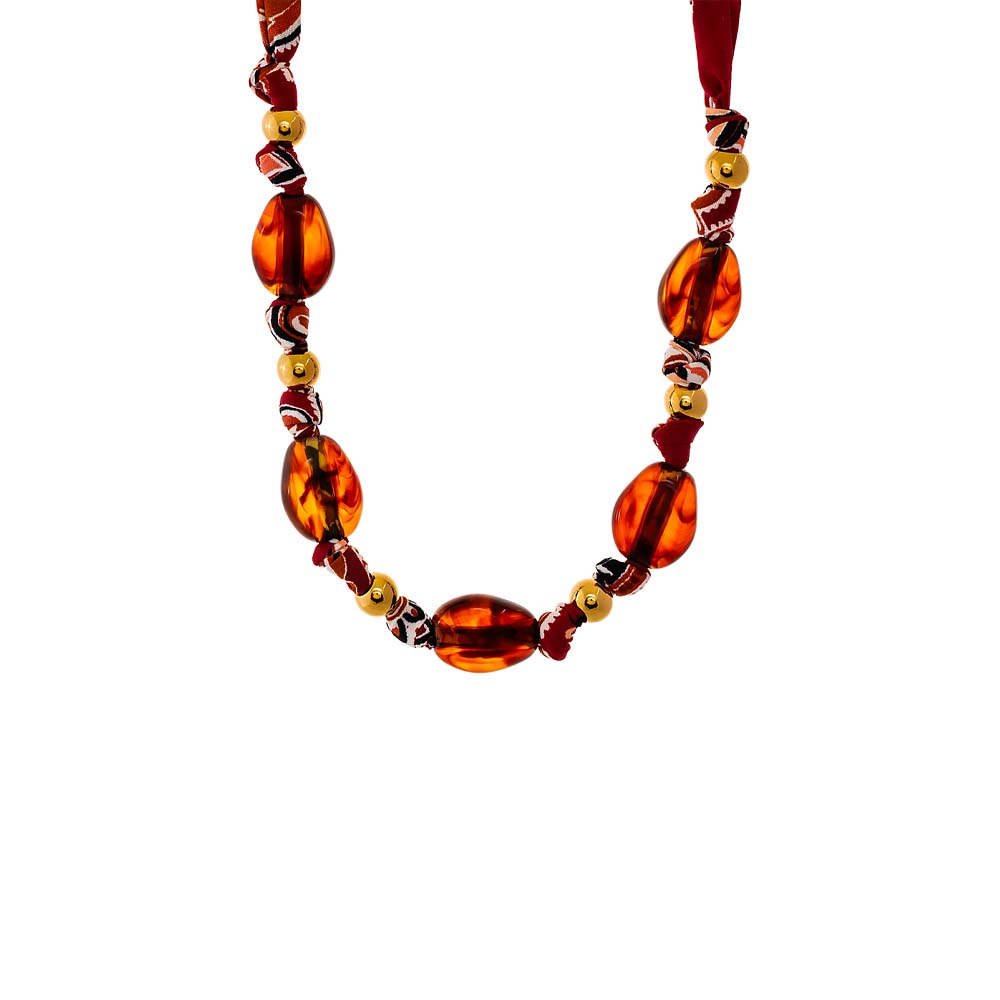 Amber Bandana Beaded Amber Necklace - Adina Eden's Jewels