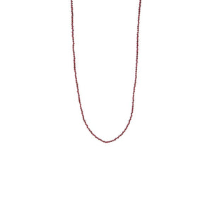 Burgundy Beaded Chain Necklace 36"