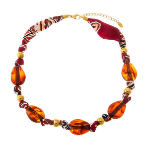 Bandana Beaded Amber Necklace - Adina Eden's Jewels