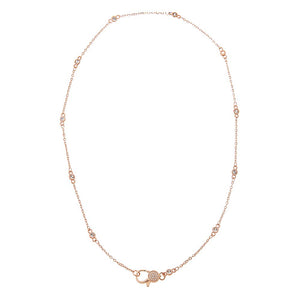 Rose Gold / 18IN Rose Gold Mini Bezel Lobster Clasp Link Chain Necklace - Adina Eden's Jewels