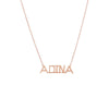 14K Rose Gold / 3 Solid Large Uppercase Block Nameplate Necklace 14K - Adina Eden's Jewels