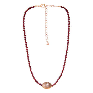 Colored Glass Bead Pave Roller Charm Choker