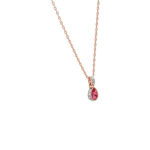 Pink Pear X Baguette Pendant Necklace - Adina Eden's Jewels