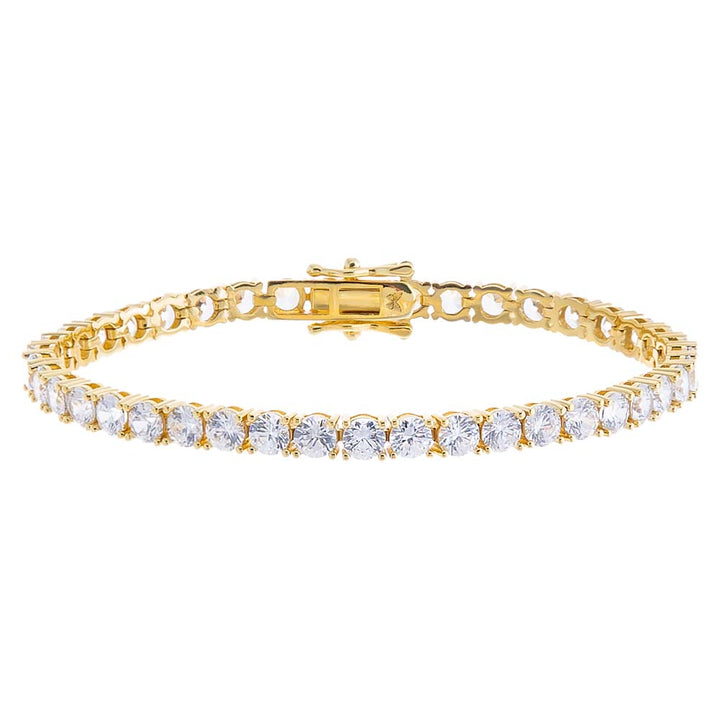 Gold / 4MM / 6.5" Classic Tennis Bracelet - Adina Eden's Jewels