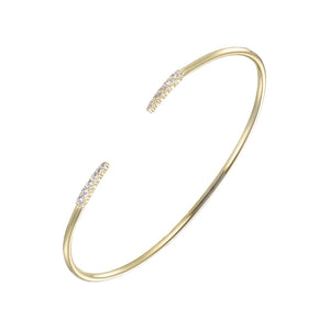 CZ Tipped Open Bangle Bracelet - Adina Eden's Jewels