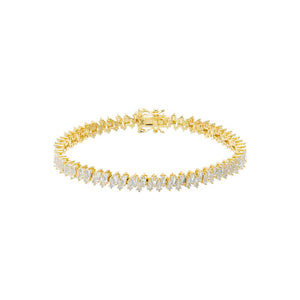 Gold / 6IN CZ Triangle Line Tennis Bracelet - Adina Eden's Jewels