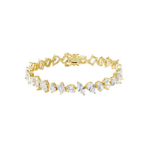 Gold / 6IN CZ Multi Cut Tennis Bracelet - Adina Eden's Jewels
