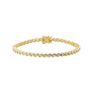Gold / 6IN CZ Marquise Bezel Tennis Bracelet - Adina Eden's Jewels