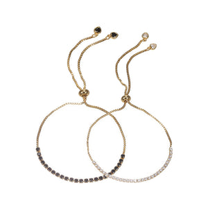 CZ Half Tennis Slider Bracelet