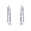 Silver Super Fancy CZ Multi Tennis Drop Stud Earring - Adina Eden's Jewels