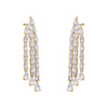 Gold Super Fancy CZ Multi Tennis Drop Stud Earring - Adina Eden's Jewels