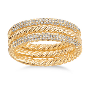 CZ Multi Rope Twisted Statement Ring