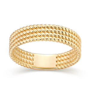 Gold / 5 Solid Multi-Row Twisted Eternity Band - Adina Eden's Jewels