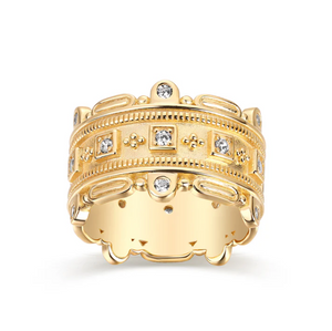 CZ Square Bezel Multi-Row Cocktail Ring