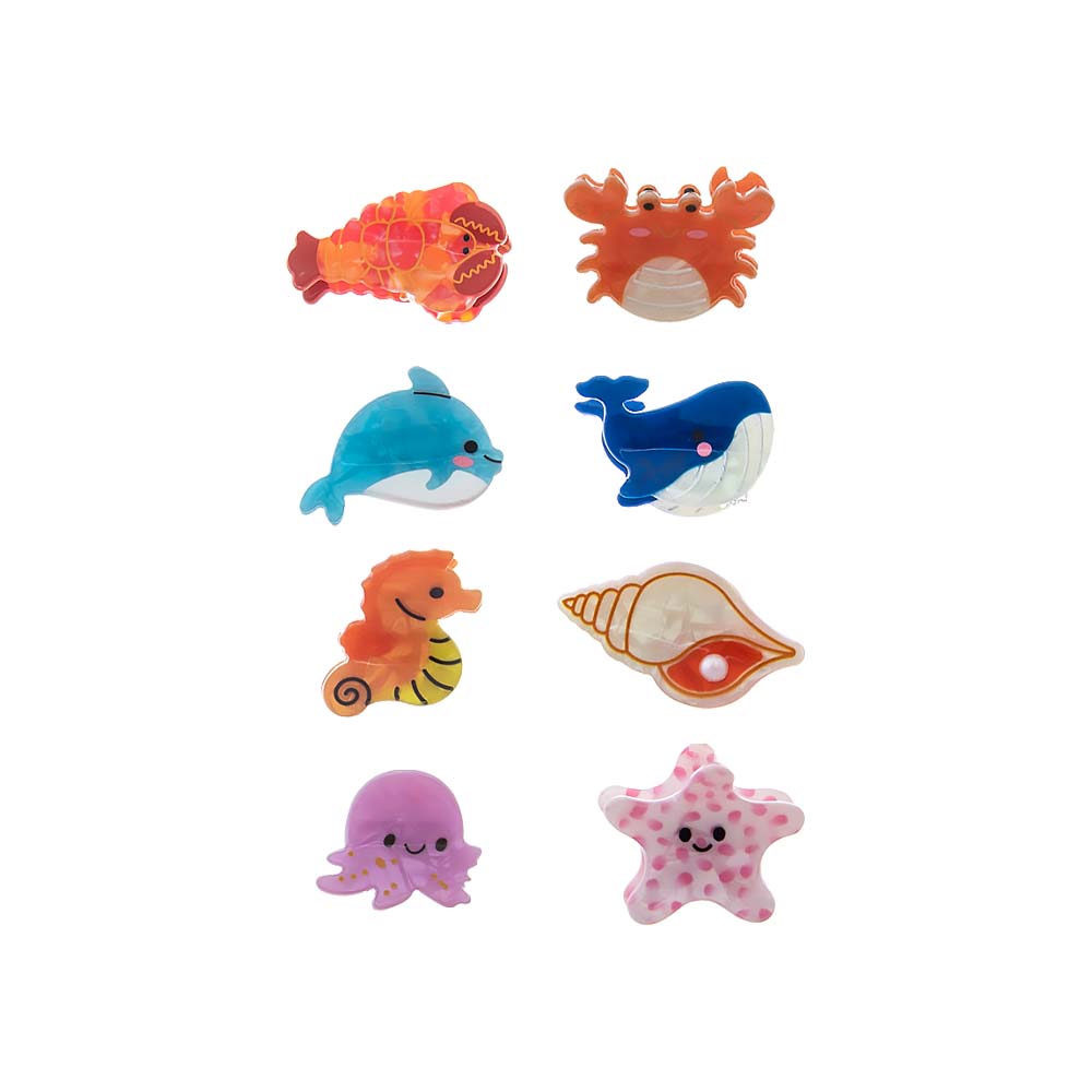 Multi Color Under the Sea Mini Claw Clips - Adina Eden's Jewels