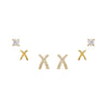 Gold CZ's & X's Stud Earring Combo Set - Adina Eden's Jewels