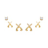 Gold XOXO Stud Earring Combo Set - Adina Eden's Jewels