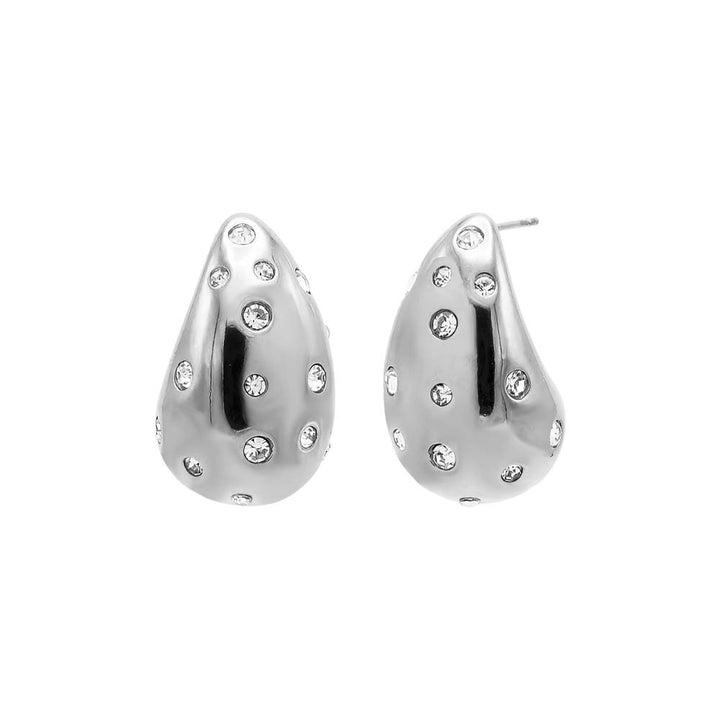 Silver CZ Scattered Teardrop Drop Stud Earring - Adina Eden's Jewels