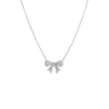Silver Mini Pave Bow Tie Necklace - Adina Eden's Jewels